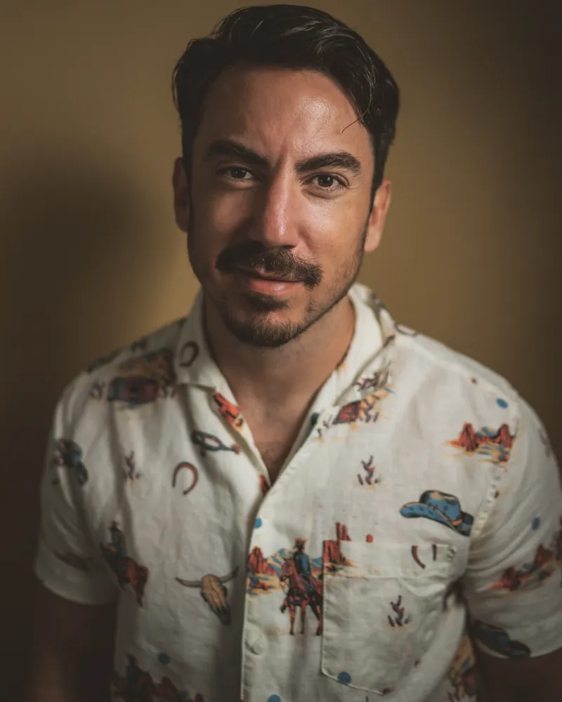 Portrait of Austin comedian Evan Lopez